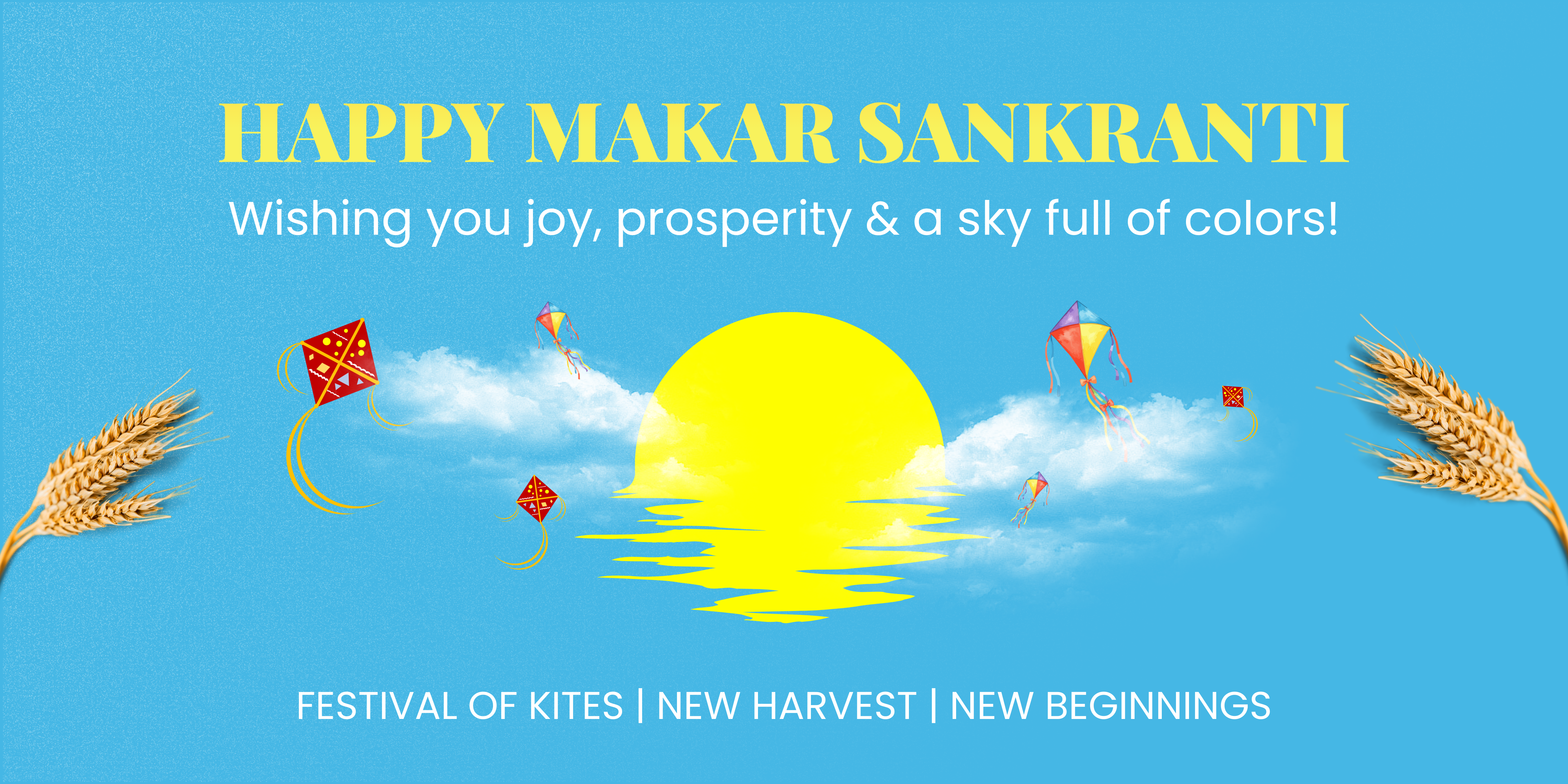 Blue and Yellow Illustrated Makar Sankranti Banner Landscape (1)