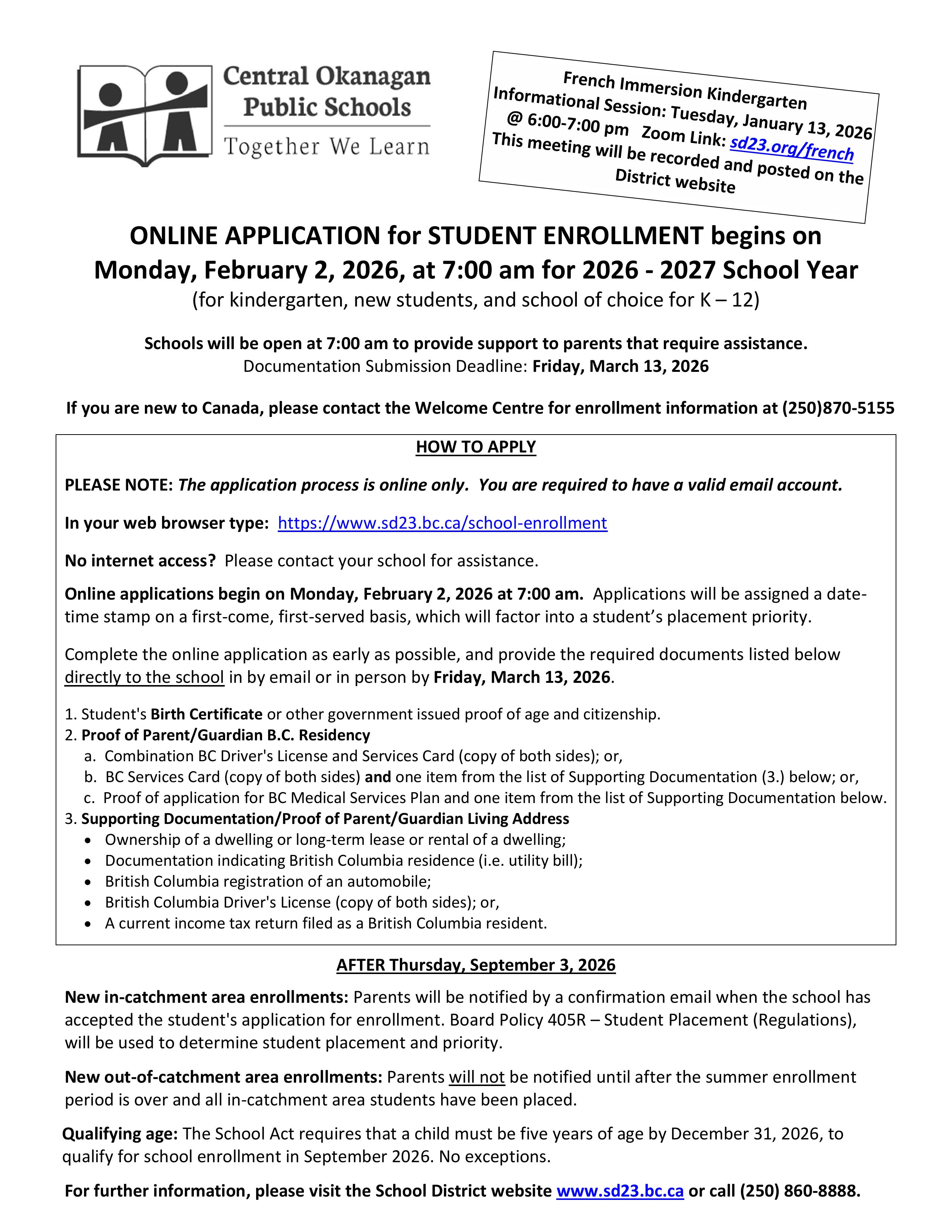 Registration Ad Spring 2026 2027