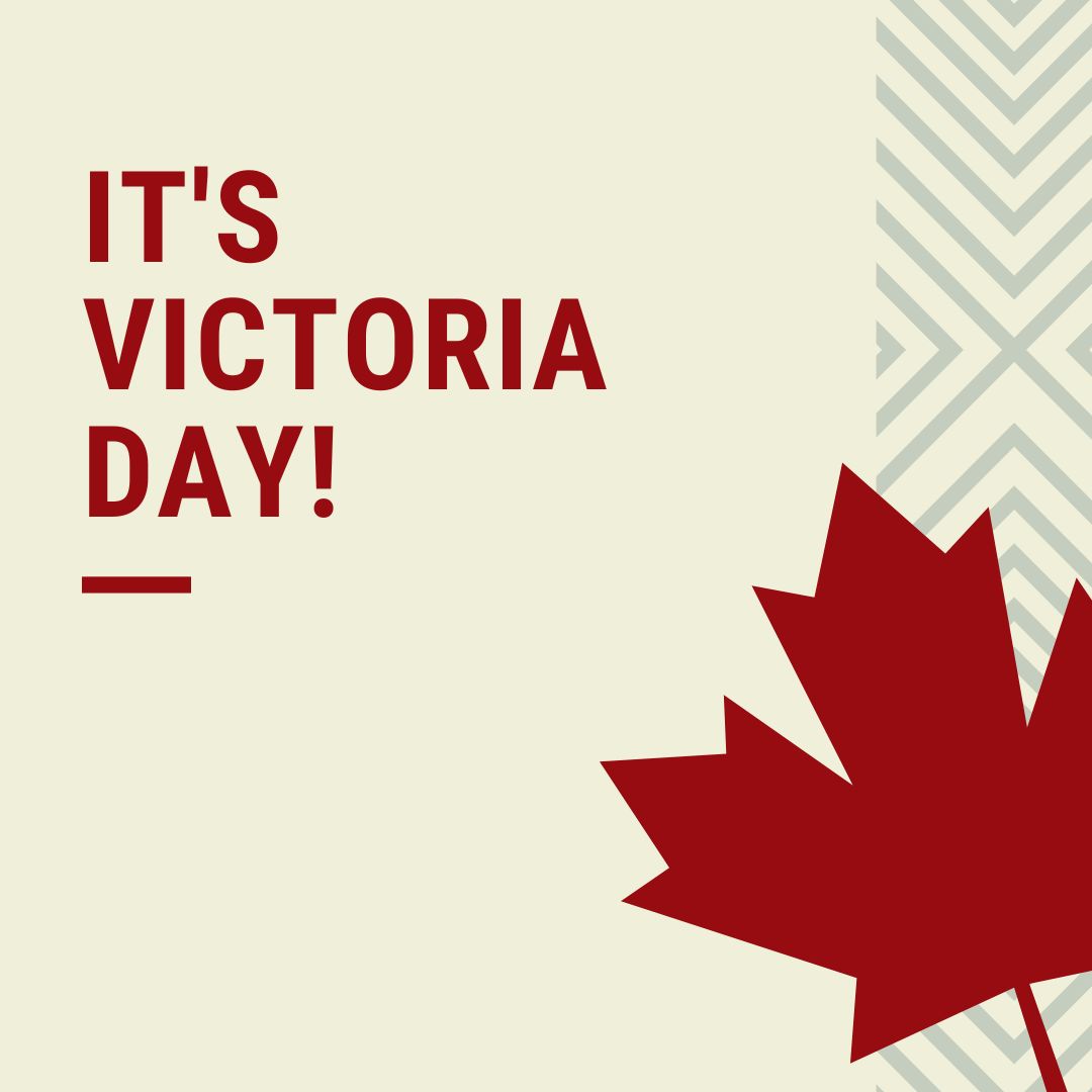 Beige Maple Leaf Victoria Day Social Media Graphic