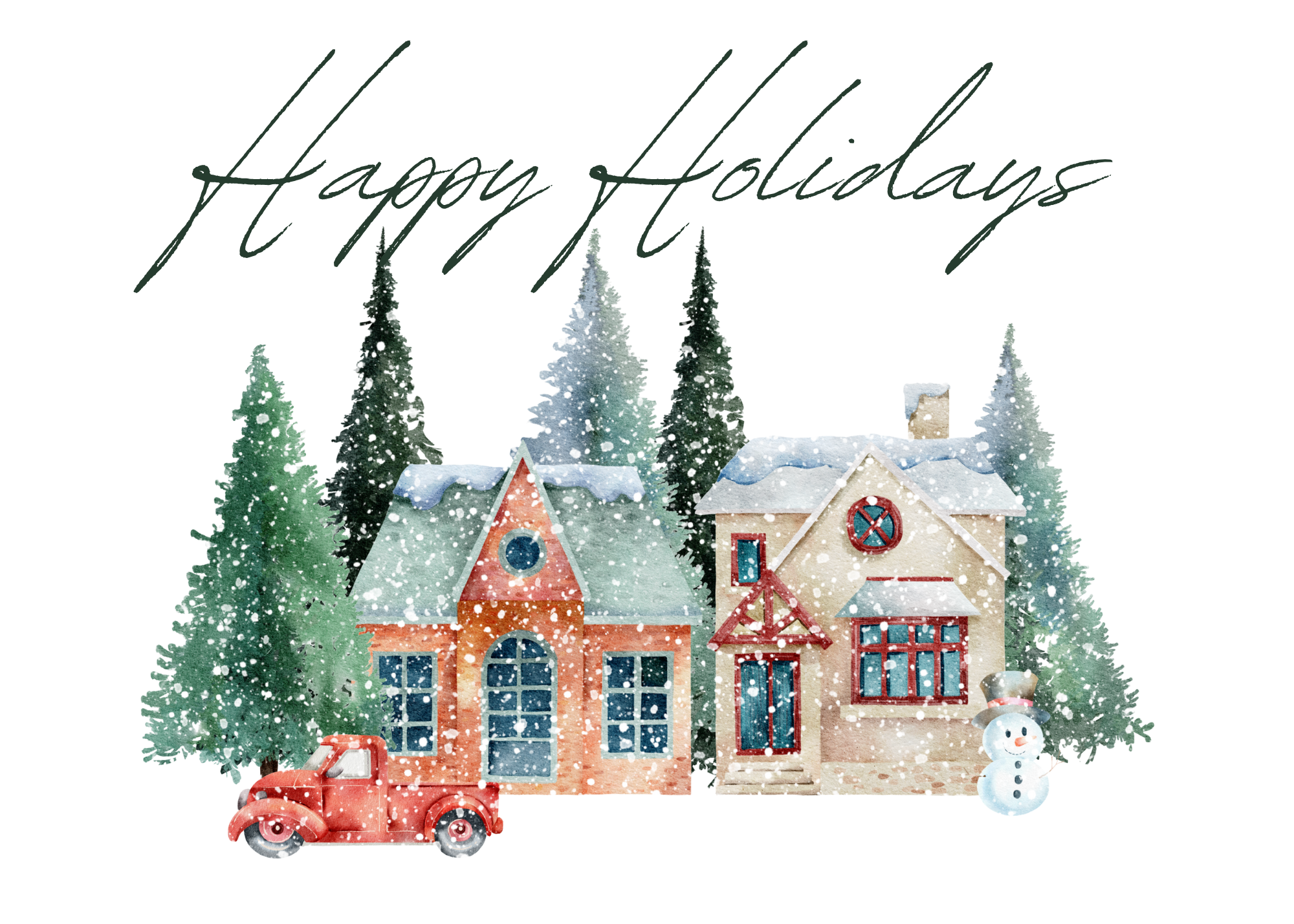 Copy of Cream and White Watercolor Merry Christmas Greeting Card